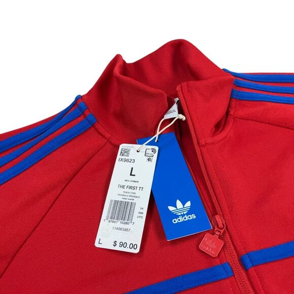 Adidas Originals The First Track Top Jacket Mens Size L SLIM FIT Scarlet Red NWT - Picture 6 of 11